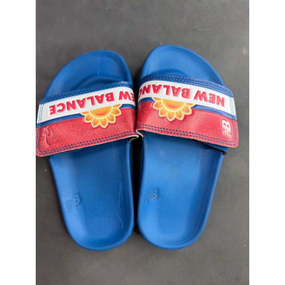 New Balance 200 Adjustable Slide Sandals Blue Red Sunflower YT200ADS Kids 11